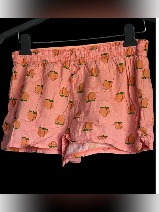 PINK Victoria's Secret Pants - PINK Victoria's Secret Peach-Print Lounge Shorts in Coral Pink